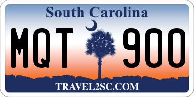 SC license plate MQT900