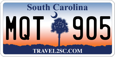SC license plate MQT905