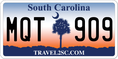 SC license plate MQT909