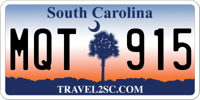 SC license plate MQT915
