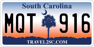 SC license plate MQT916