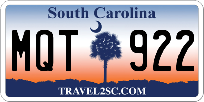 SC license plate MQT922