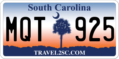 SC license plate MQT925