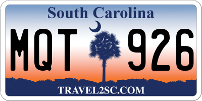 SC license plate MQT926