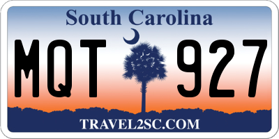 SC license plate MQT927