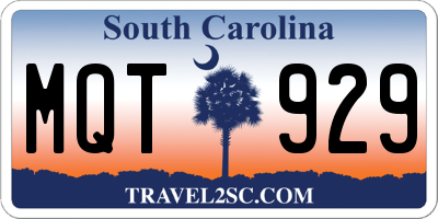 SC license plate MQT929