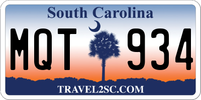 SC license plate MQT934