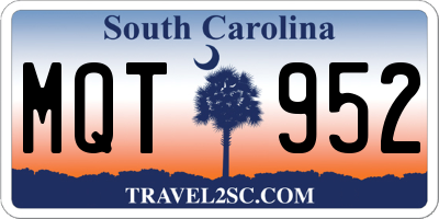 SC license plate MQT952