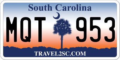 SC license plate MQT953