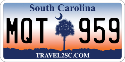 SC license plate MQT959