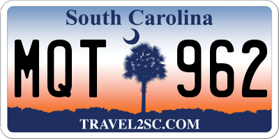 SC license plate MQT962