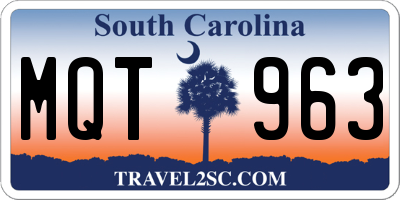 SC license plate MQT963