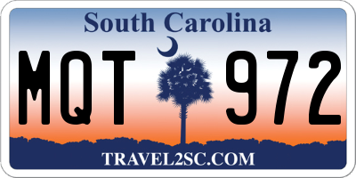 SC license plate MQT972