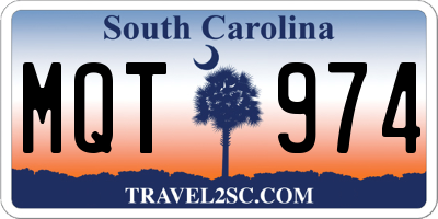 SC license plate MQT974