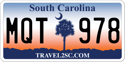 SC license plate MQT978