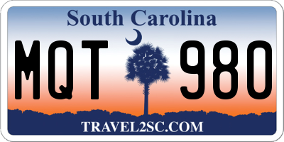 SC license plate MQT980