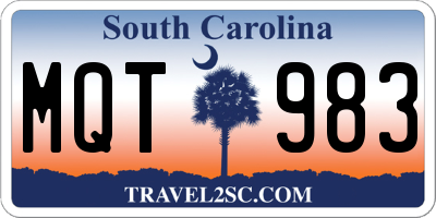 SC license plate MQT983