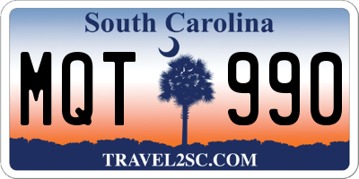 SC license plate MQT990