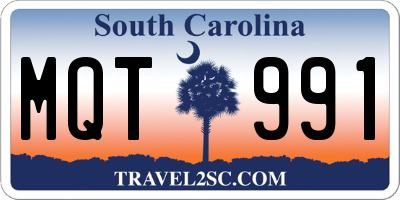SC license plate MQT991