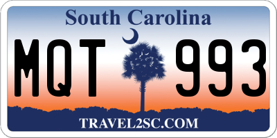SC license plate MQT993