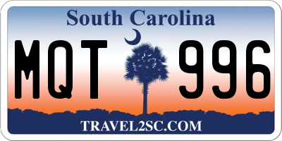 SC license plate MQT996
