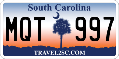 SC license plate MQT997