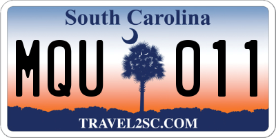 SC license plate MQU011
