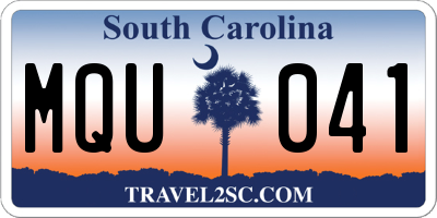 SC license plate MQU041