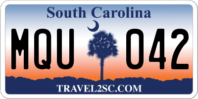 SC license plate MQU042