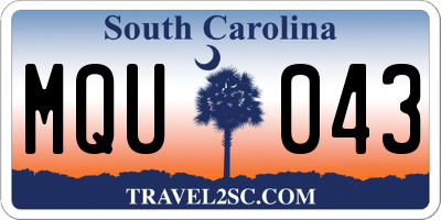 SC license plate MQU043