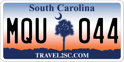 SC license plate MQU044