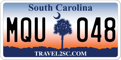 SC license plate MQU048