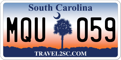 SC license plate MQU059