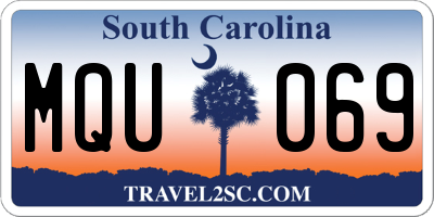 SC license plate MQU069