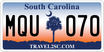 SC license plate MQU070