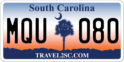 SC license plate MQU080