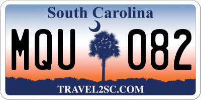 SC license plate MQU082