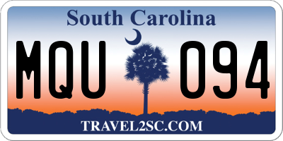 SC license plate MQU094