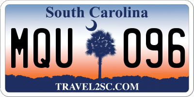 SC license plate MQU096