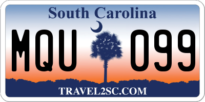 SC license plate MQU099