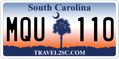 SC license plate MQU110