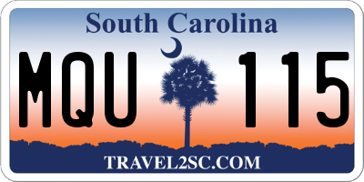 SC license plate MQU115