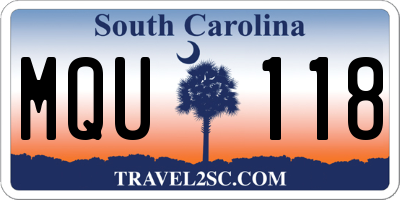 SC license plate MQU118