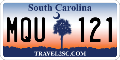 SC license plate MQU121
