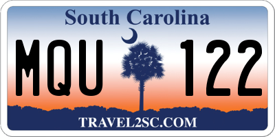 SC license plate MQU122