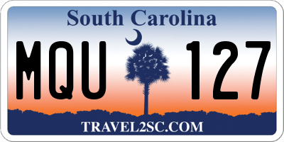 SC license plate MQU127