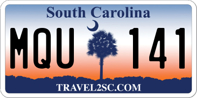 SC license plate MQU141