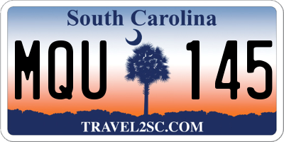 SC license plate MQU145