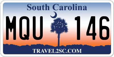 SC license plate MQU146