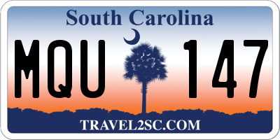 SC license plate MQU147